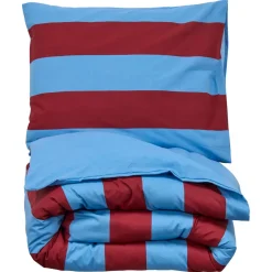 Dekbedovertrek Ezra - Blauw/rood 140x220 Cm