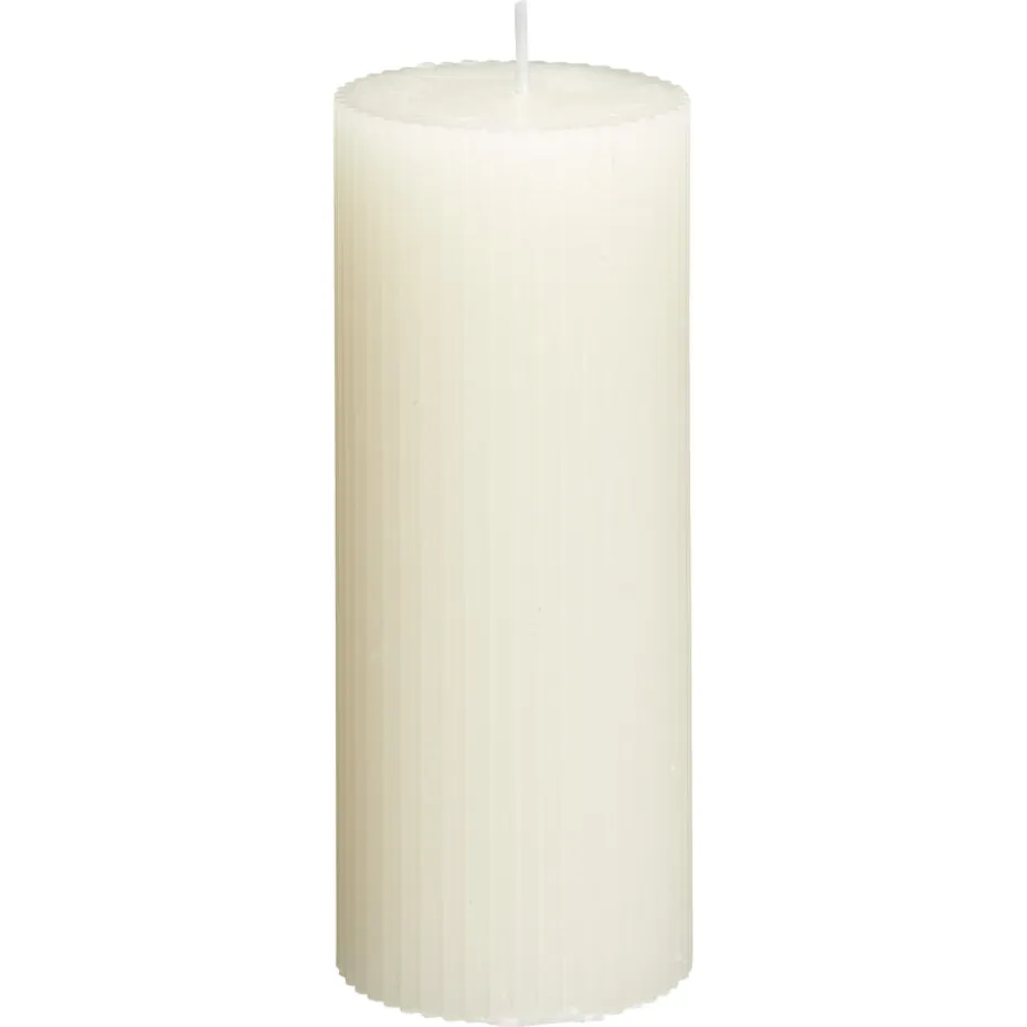 Kaars Rustiek Ribbel Naturel 15 Cm