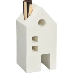 Kandelaar Huis Wit - 9x9x18,5 Cm 9x9x19 Cm