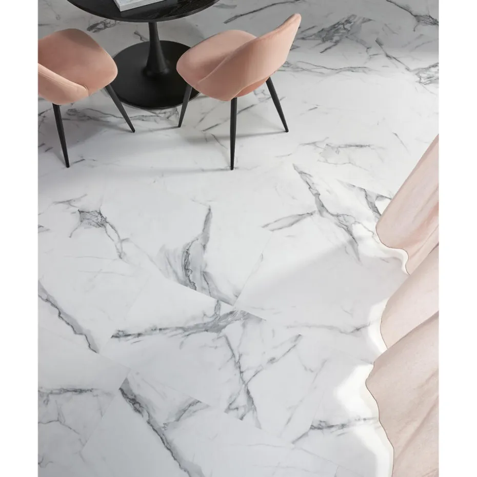 Klik PVC Marble Wit Tegel XL Plank