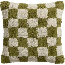 Kussen Check Groen 45x45 Cm