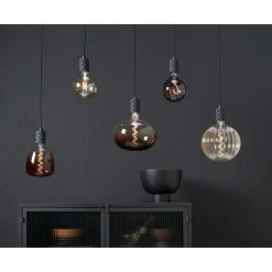 LED Lamp 22x22,5 Cm Bruin E27 Dimbaar