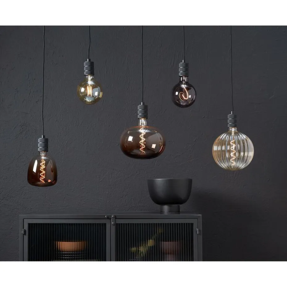 LED Lamp 22x22,5 Cm Bruin E27 Dimbaar