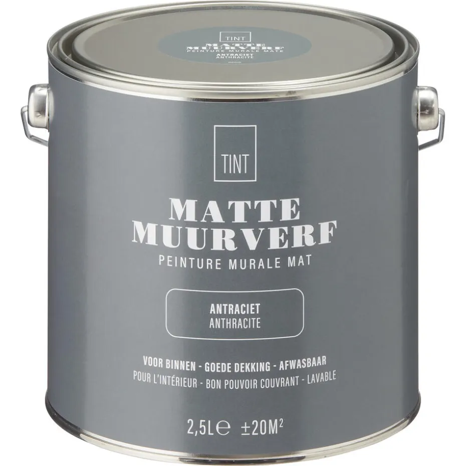 Muurverf Mat Antraciet 2.5 L