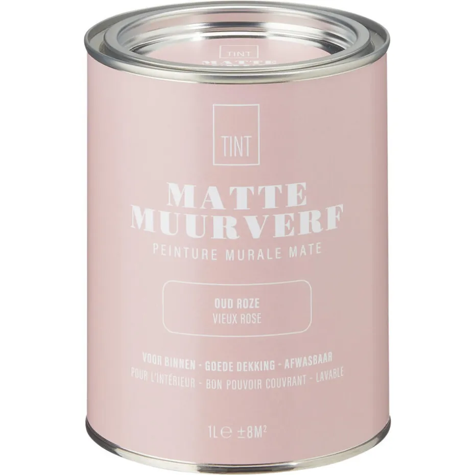 Muurverf Mat Oud Roze 1 L