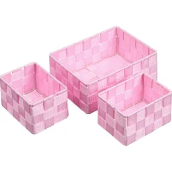 Opbergmanden Ligo Roze - 3 Stuks