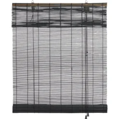 Rolgordijn Bamboe Zwart 100x220 Cm