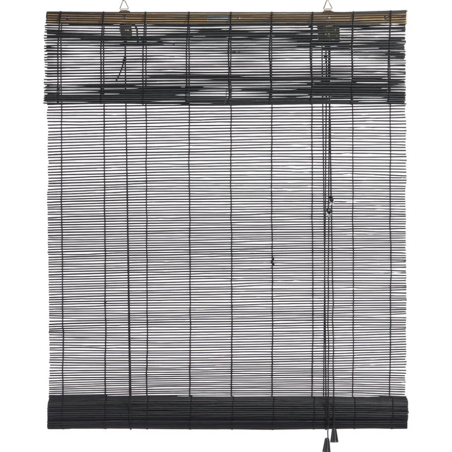 Rolgordijn Bamboe Zwart 100x220 Cm