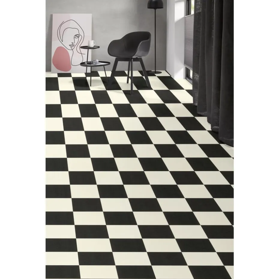 Vinyl Benson Zwart Wit Tegellook