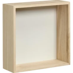 Wanddecoratie Hout Wit Maat M 25x9x25 Cm